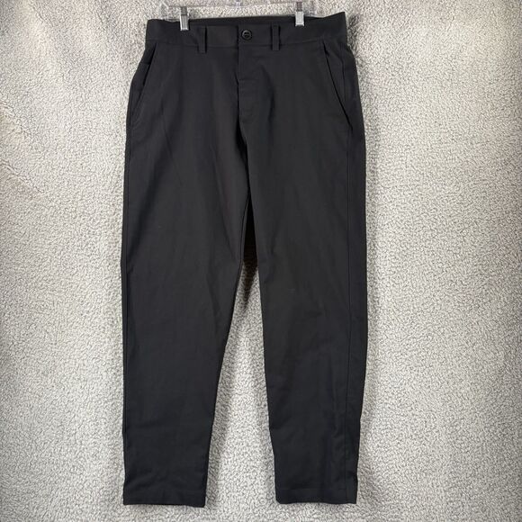 Lululemon ABC 5-Pocket Pants Men 33x29 Black Tapered Fit Stretch Chinos Khakis - Picture 1 of 7